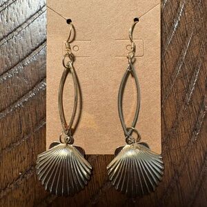 Gold Shell Dangle Earrings
